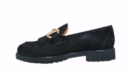 Zwart suede trotteur