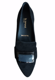 Zwart suede loafer gesp