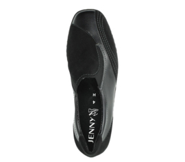 Zwart suede met leer instap