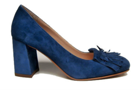 Jeansblauw suede pump