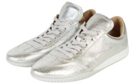Zilveren leren sneaker