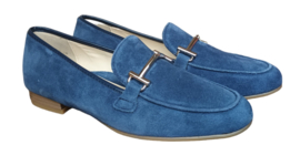 Blauw suède loafer