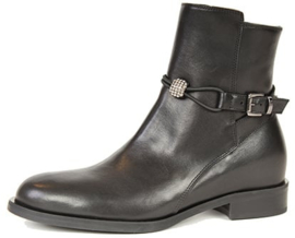 Zwart leer boot strass accent