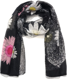 Sjaal "noir des fleurs"