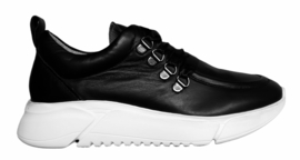 Zwart leren ril sneaker