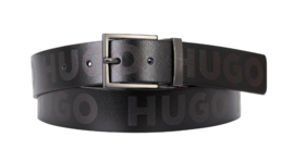 Zwart logo riem  HUGO