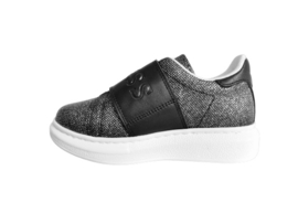 Zwart klitband sneaker