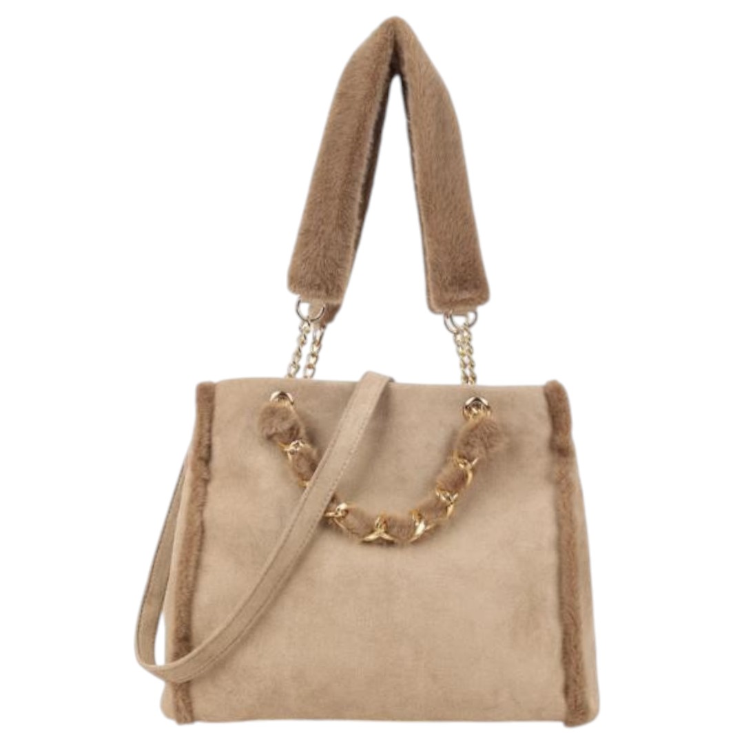 Beige suèdine tas