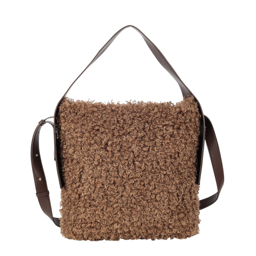 Taupe teddy tas