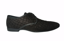 Zwart nabuck veterschoen