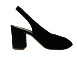 Zwart suede peeptoe