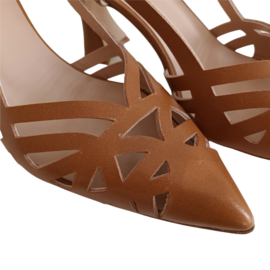 Cognac open slingback