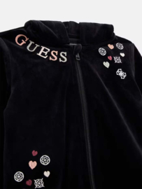 Zwart velour pak  GUESS