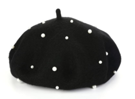 Baret " noir avec perle"
