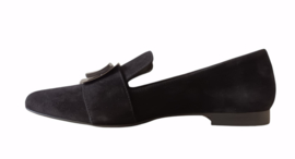 Zwart suede loafer gesp