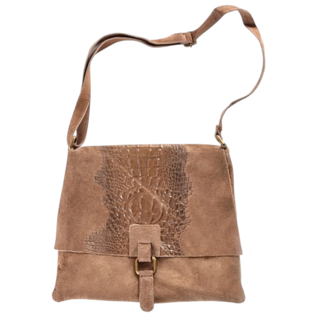 Taupe suède coco tas