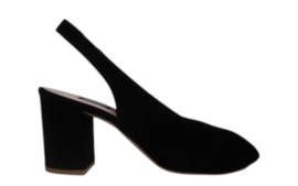 Zwart suède peep toe