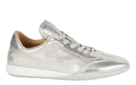 Zilveren leren sneaker