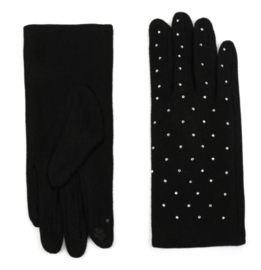 Handschoen noir avec des paillettes