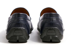 Donkerblauw leren mocassin