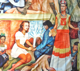 Sjaal "Frida Kahlo with butterflies"