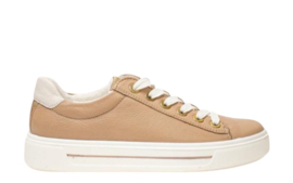 Zand leren sneaker
