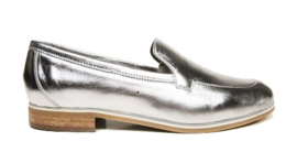 Zilver leren loafer