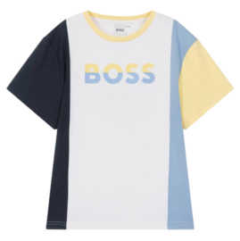 Geel - wit - blauw  t-shirt BOSS