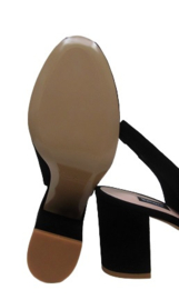 Zwart suède peep toe