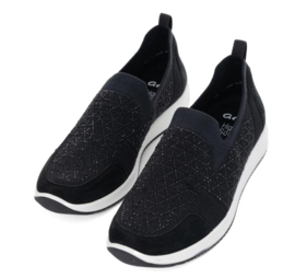 Zwart stretch instap sneaker