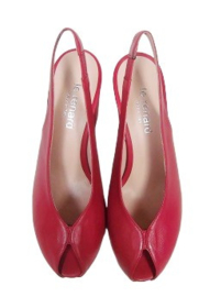 Rood leren peep toe