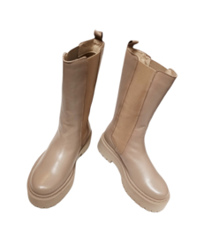 Beige leren chelsea