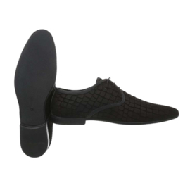 Zwart nabuck veterschoen