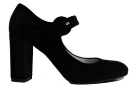Zwart velour pump