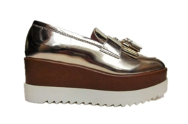 Goud pennyloafer plateau