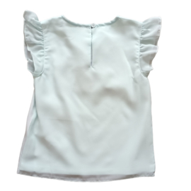 Aqua shirt witte bloem