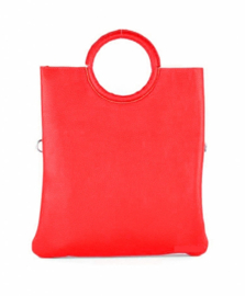 Rood leren tas - 2 delig