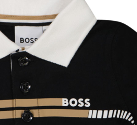 Zwart wit polo shirt BOSS