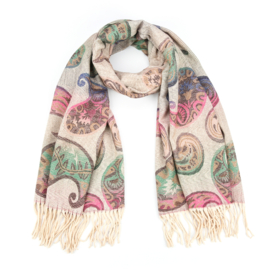 Sjaal "paisley" in pastel
