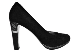 Zwart suede pump