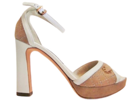 Beige suede wit sandalet