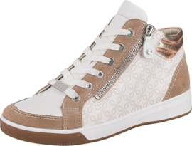 Wit camel high top sneaker