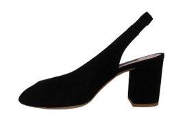 Zwart suède peep toe
