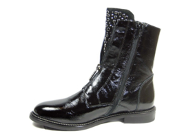 Zwart lak rits boot