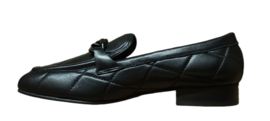 Zwart doorgestikt loafer