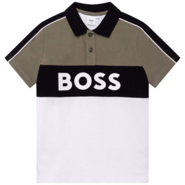 Polo BOSS in zwart wit olijf