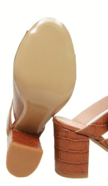 Cognac coco slipper