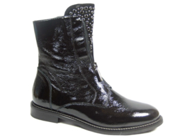 Zwart lak rits boot