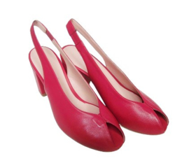 Rood leer peeptoe