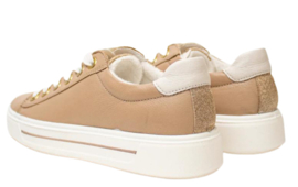 Zand leren sneaker